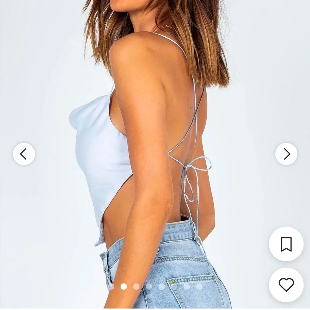 Princess Polly Women's Blue Crop Top Size 2